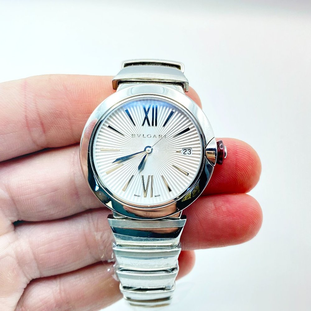 Ladies Bvlgari Lucea Stainless Steel With Silver Dial Watch LU36S Lvcea 36mm